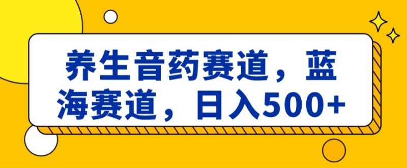 养生音药赛道，蓝海赛道，日入500+【揭秘】|云雀资源分享