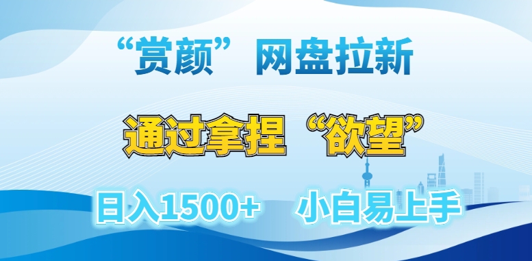 “赏颜”网盘拉新赛道，通过拿捏“欲望”日入1500+，小白易上手【揭秘】|云雀资源分享