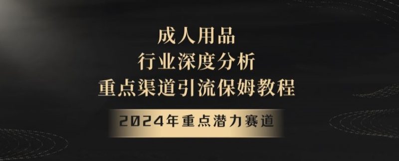 2024年重点潜力赛道,成人用品行业深度分析,重点渠道引流保姆教程【揭秘】|云雀资源分享