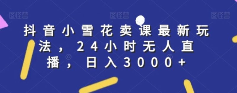 抖音小雪花卖课最新玩法,24小时无人直播,日入3000+【揭秘】|云雀资源分享