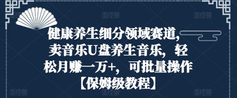 健康养生细分领域赛道,卖音乐U盘养生音乐,轻松月赚一万+,可批量操作【保姆级教程】|云雀资源分享