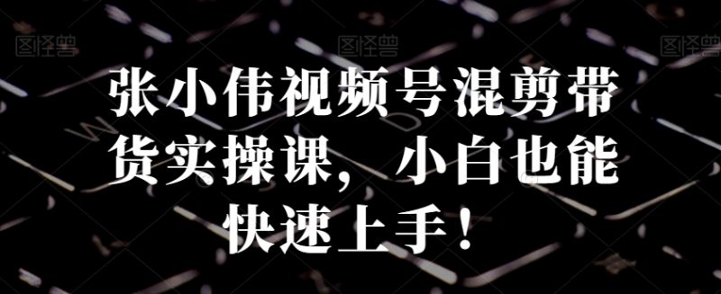 张小伟视频号混剪带货实操课,小白也能快速上手!|云雀资源分享