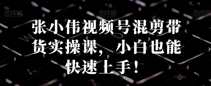 张小伟视频号混剪带货实操课，小白也能快速上手！|云雀资源分享