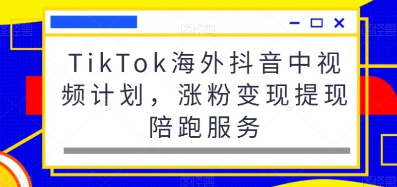 TikTok海外抖音中视频计划,涨粉变现提现陪跑服务|云雀资源分享