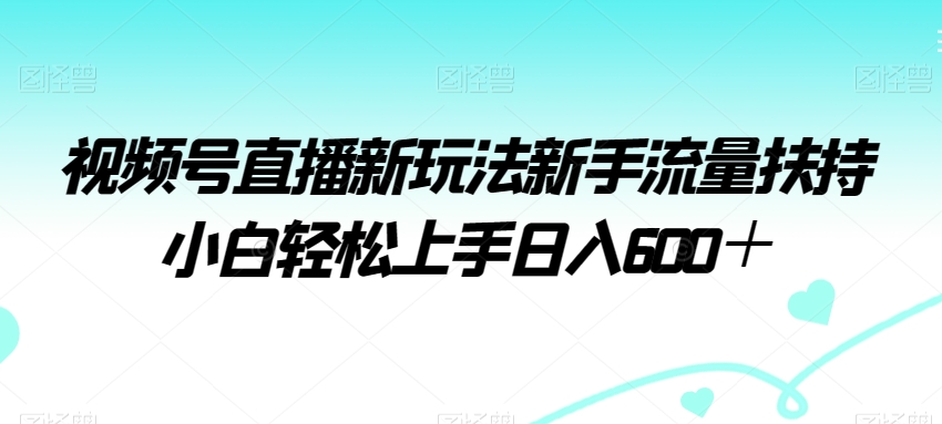 视频号直播新玩法新手流量扶持小白轻松上手日入600＋【揭秘】|云雀资源分享