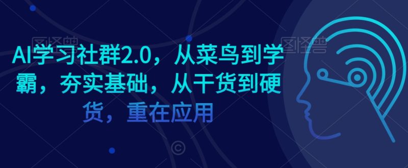 AI学习社群2.0,从菜鸟到学霸,夯实基础,从干货到硬货,重在应用|云雀资源分享