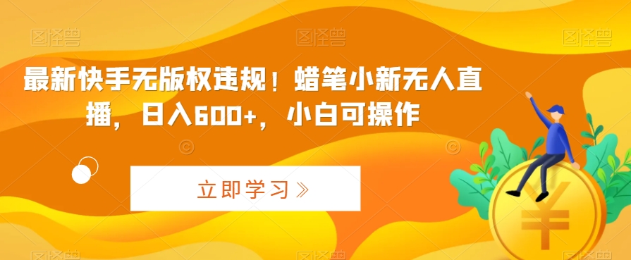 最新快手无版权违规！蜡笔小新无人直播，日入600+，小白可操作【揭秘】|云雀资源分享