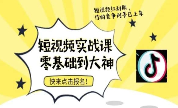 短视频零基础落地实操训练营，短视频实战课零基础到大神|云雀资源分享