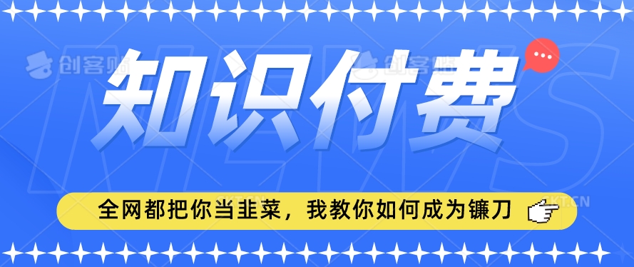 2024最新知识付费项目，小白也能轻松入局，全网都在教你做项目，我教你做镰刀【揭秘】|云雀资源分享