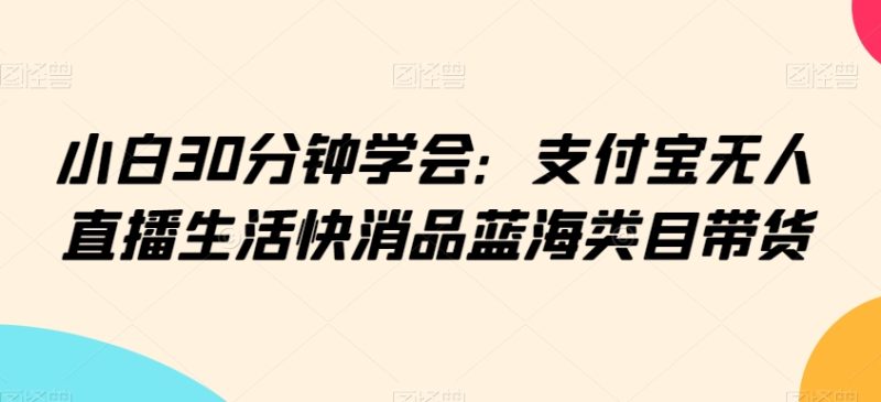 小白30分钟学会:支付宝无人直播生活快消品蓝海类目带货【揭秘】|云雀资源分享