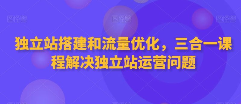 独立站搭建和流量优化,三合一课程解决独立站运营问题|云雀资源分享
