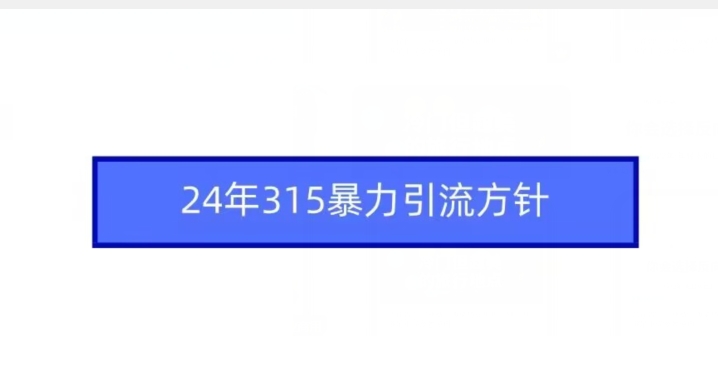 24年315暴力引流方针|云雀资源分享