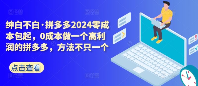 拼多多2024零成本包起,0成本做一个高利润的拼多多,方法不只一个|云雀资源分享