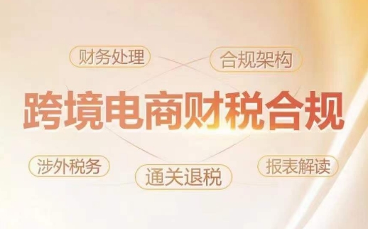 跨境老板财税合规特训营，规避财税风险、提升企业利润|云雀资源分享