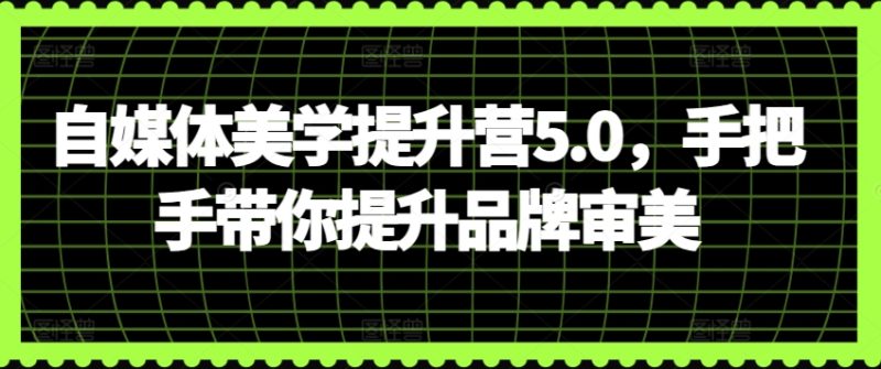 自媒体美学提升营5.0,手把手带你提升品牌审美|云雀资源分享