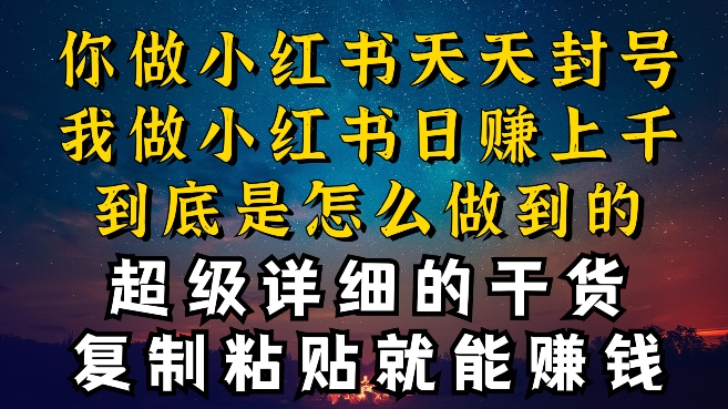 都清楚小红书的能引流方法私域变现，可是为什么我可以一天引流方法几十人转现过千，而你却不断封禁违反规定被过流保护【揭密】|云雀资源分享