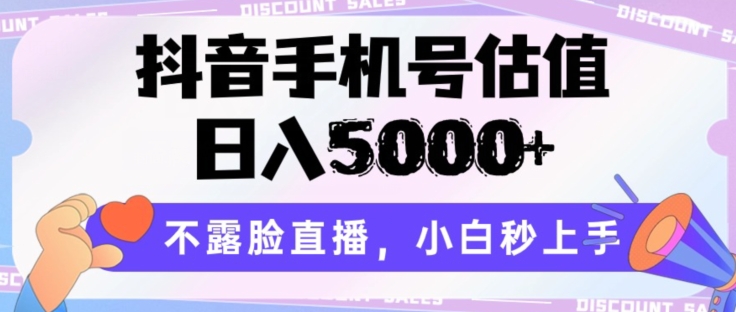 抖音手机号公司估值，日入5000 ，不露脸直播，新手秒入门【揭密】|云雀资源分享
