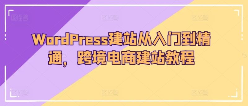 WordPress建网站实用教程,跨境电子商务建站教程|云雀资源分享