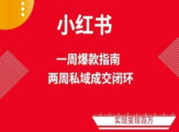 爆品小红书的流量管理体系课程内容(两个星期转现)，小红书电商实例教程|云雀资源分享