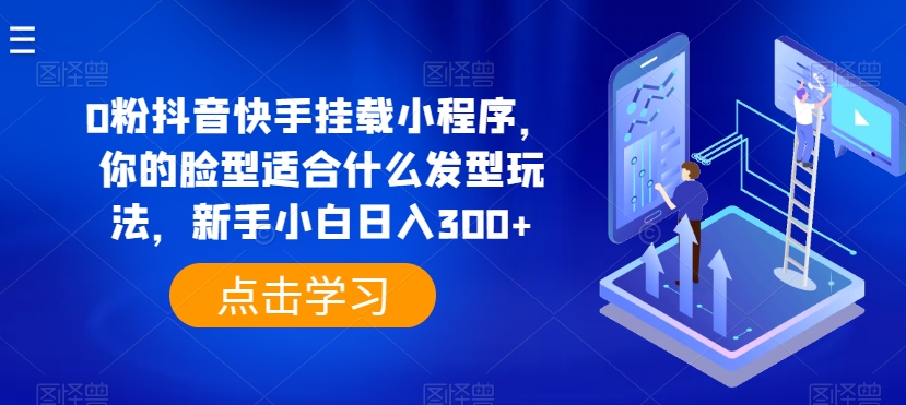 0粉抖音和快手初始化微信小程序，你脸型适合的发型游戏玩法，新手入门日入300 【揭密】|云雀资源分享