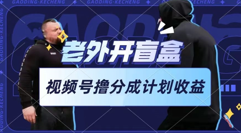 老外开盲盒视频，撸视频号分成计划收益，每天只需一小时，新手小白轻松上手【揭秘】|云雀资源分享