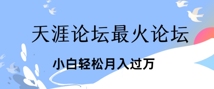 点爆公域运用最红话题讨论天涯社区、新手轻轻松松月入了w|云雀资源分享