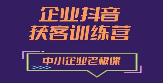 企业抖音营销拓客提高夏令营，中小型企业老总必修课程|云雀资源分享