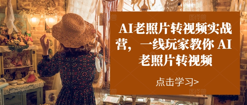 AI旧照片转短视频实战营，一线游戏玩家教大家AI旧照片转短视频|云雀资源分享