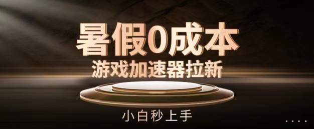 暑期0成本费网游加速器引流，新手秒入门，不用项目投资【揭密】|云雀资源分享