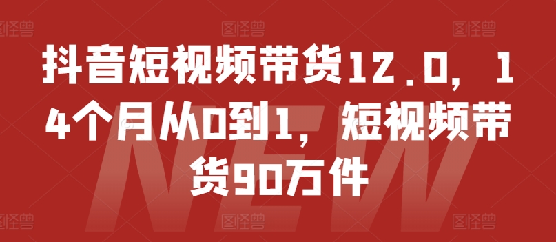 抖音小视频卖货12.0，14个月从0到1，短视频卖货90千件|云雀资源分享