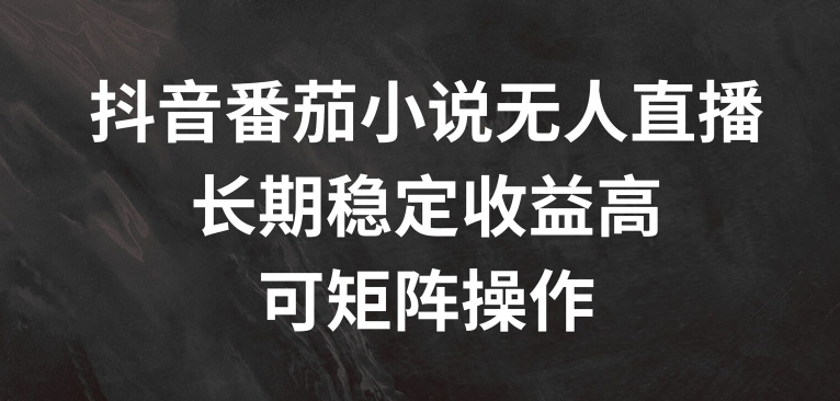 抖音视频番茄小说无人直播，长期性稳定盈利高，可引流矩阵实际操作【揭密】|云雀资源分享
