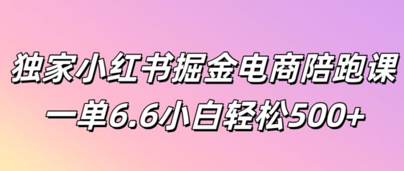 独家代理小红书的掘金队电子商务陪跑课一单6.6新手轻轻松松5张|云雀资源分享