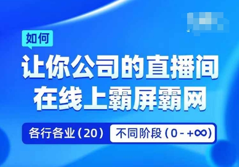 公司引流矩阵直播间刷屏实操课，使你企业直播间通过线上刷屏霸网|云雀资源分享