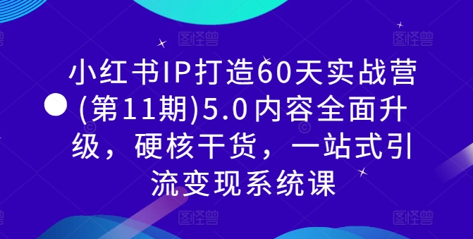 小红书IP打造60天实战营(第11期)5.0​内容全面升级，硬核干货，一站式引流变现系统课|云雀资源分享