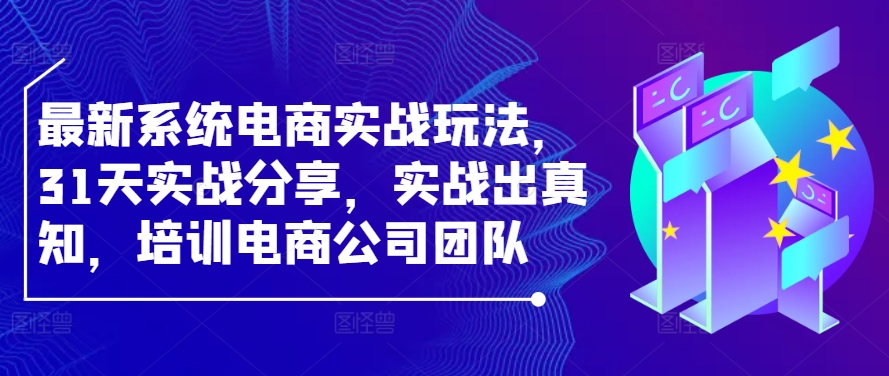 最新系统电商实战玩法，31天实战分享，实战出真知，培训电商公司团队|云雀资源分享
