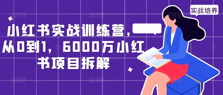 小红书的实战演练夏令营，从0到1，6000万小红书的新项目拆卸|云雀资源分享