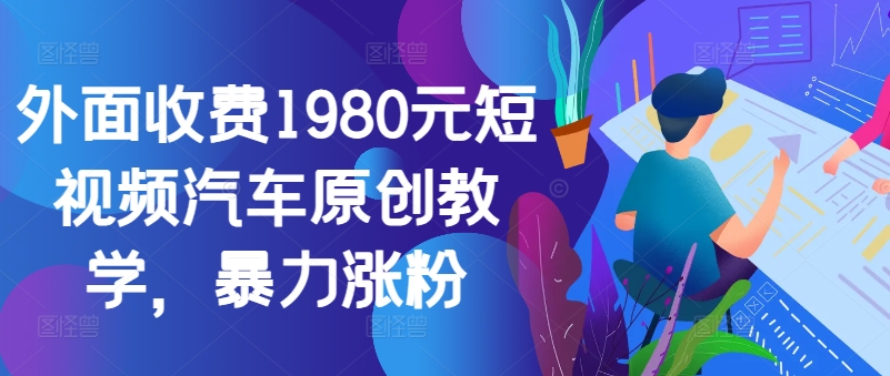外边收费标准1980元小视频车辆原创设计课堂教学，暴力行为增粉|云雀资源分享