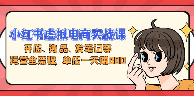 小红书虚拟电商实战课：开店、选品、发笔记等运营全流程，单店一天赚800|云雀资源分享