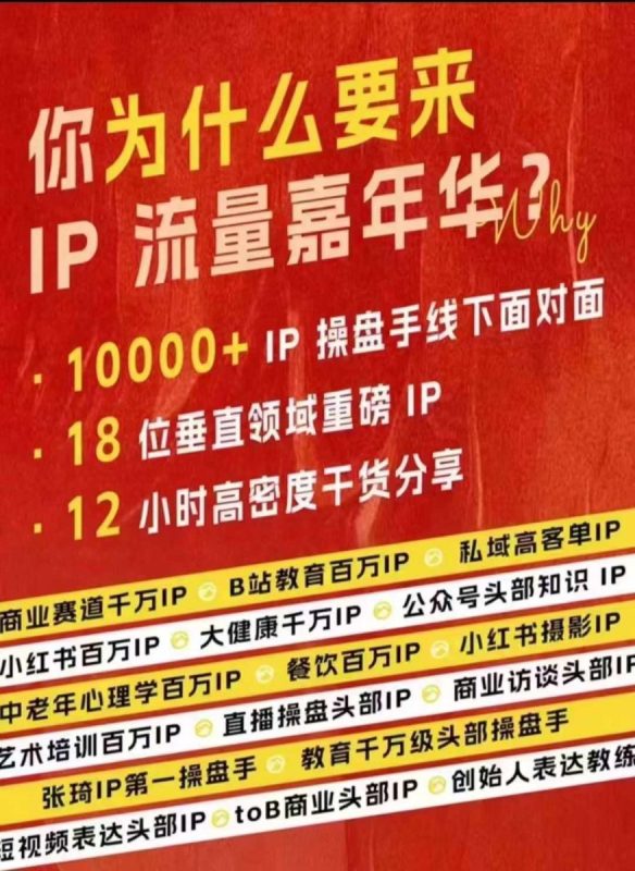 群响IP总流量嘉年华会,视频录像 IP武林2024珍藏版PPT|云雀资源分享