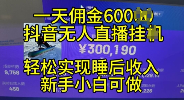 2024年11月抖音无人直播卖货挂JI，新手的梦想之路，24小时24钟头盈利无间断实现真正管道收益【揭密】|云雀资源分享