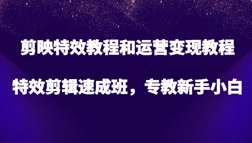 剪辑软件特效教程和经营转现实例教程，特效剪辑短期培训班，专教新手入门|云雀资源分享