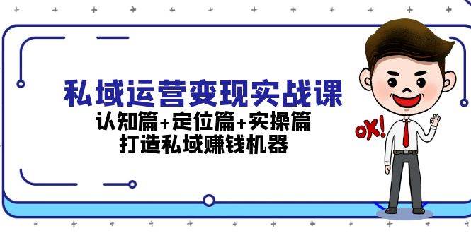 私域运营变现实战课：认知篇+定位篇+实操篇，打造私域赚钱机器|云雀资源分享