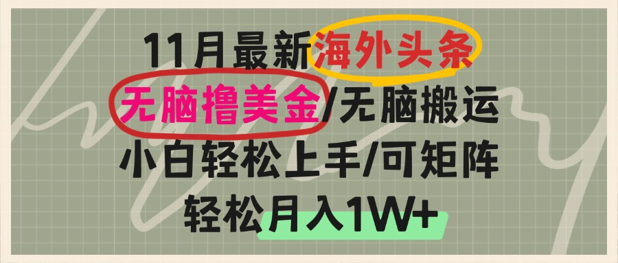 国外今日头条，没脑子运送撸美元，新手快速上手，可引流矩阵实际操作，轻轻松松月入1W|云雀资源分享