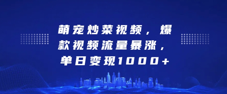 萌宝炒菜视频，爆款短视频总流量疯涨，单日转现1k|云雀资源分享