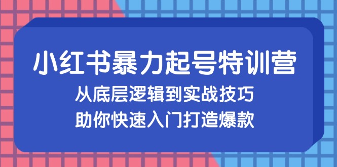 小红书的暴力行为养号夏令营，从底层思维到实战经验，帮助你快速上手推出爆款|云雀资源分享