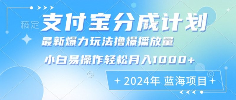 2024年支付宝钱包分为方案暴力行为游戏玩法大批量视频剪辑,新手真正实现月入1000加|云雀资源分享