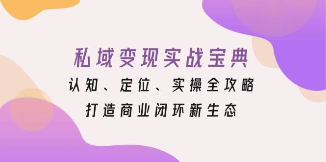 私域变现实战宝典：认知、定位、实操全攻略，打造商业闭环新生态|云雀资源分享