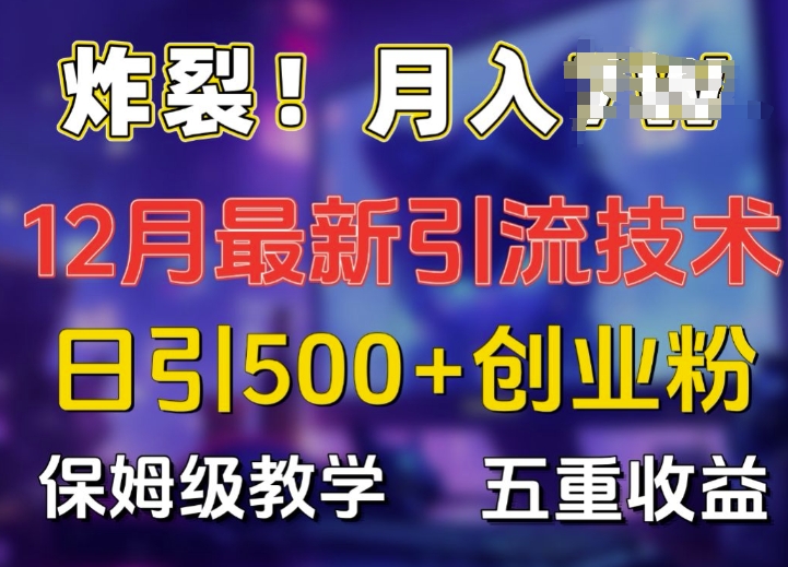 炸裂!揭秘12月最新日引流500+精准创业粉，多重收益保姆级教学|云雀资源分享