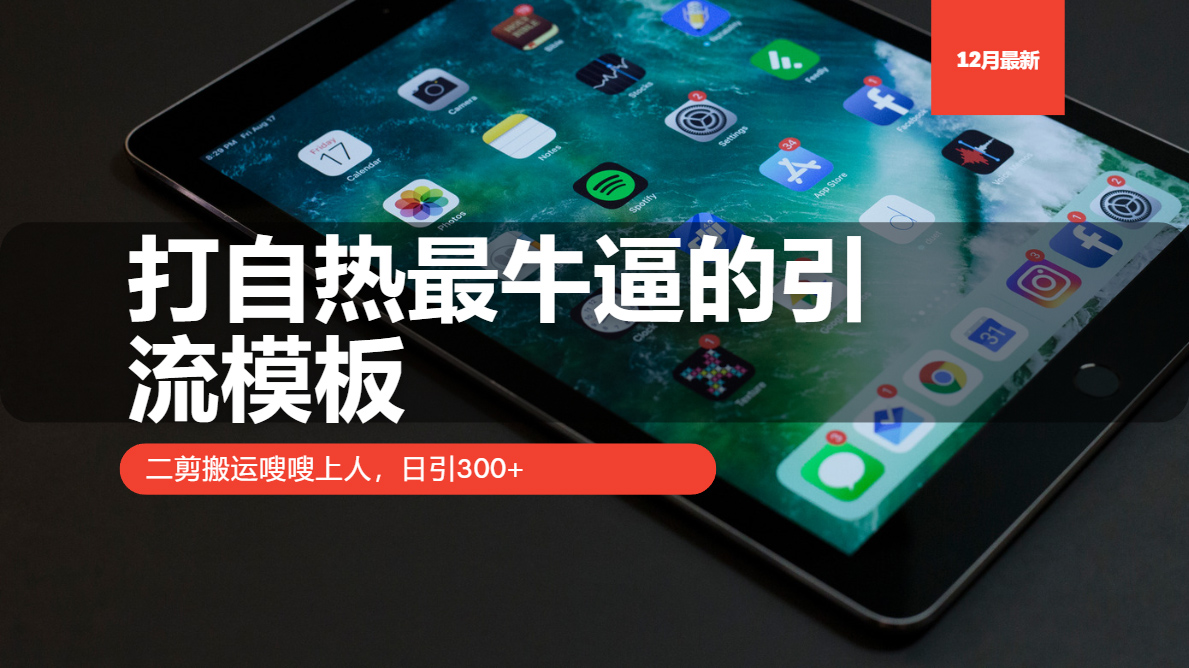 打自热最牛逼的引流模板，二剪搬运嗖嗖上人，日引300+|云雀资源分享