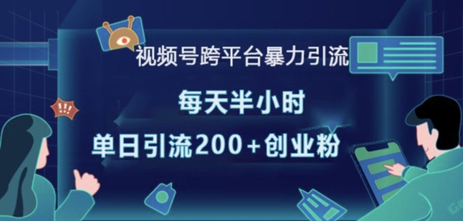 视频号跨平台暴力引流，每天半小时，单日引流200+精准创业粉|云雀资源分享